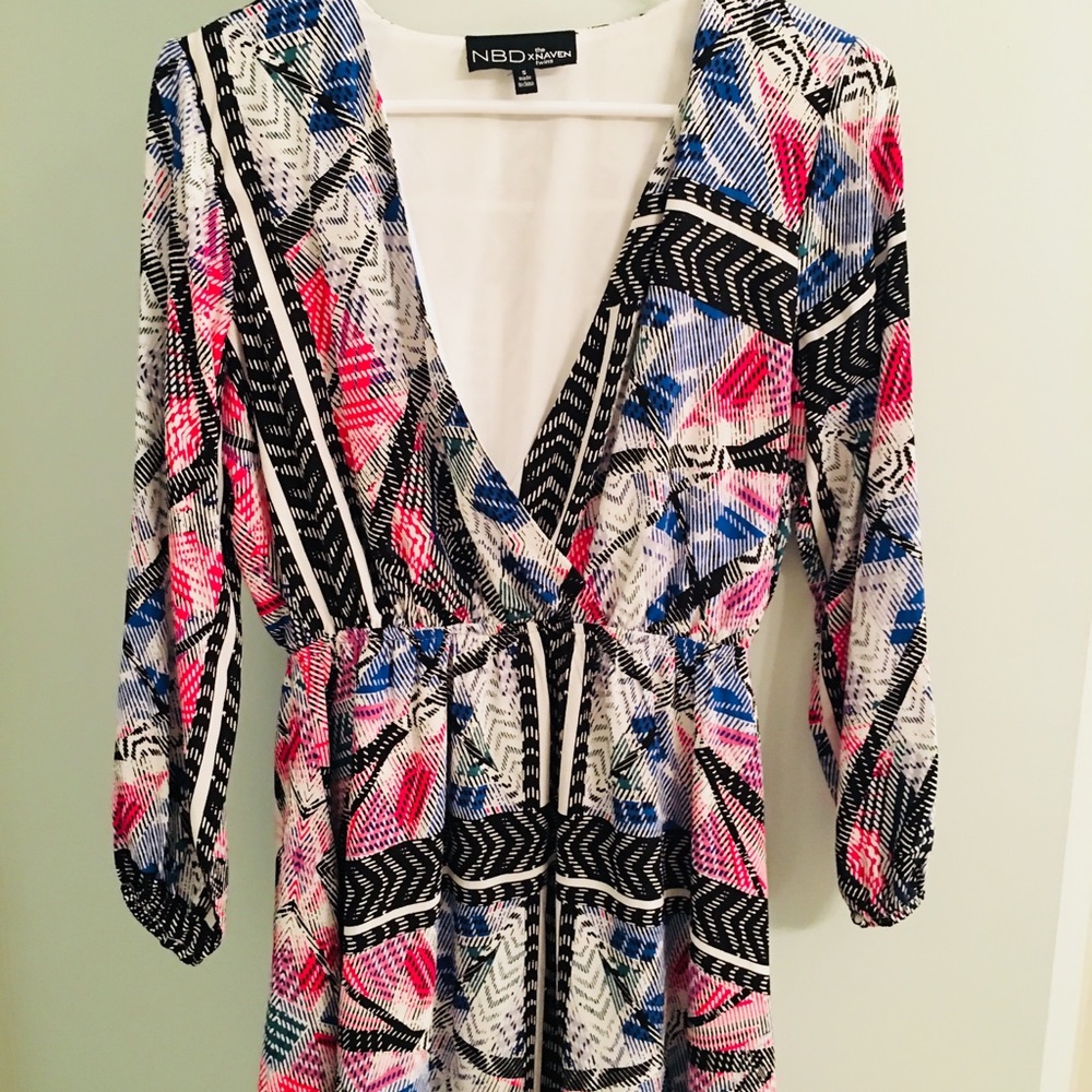 Geometric print mini dress